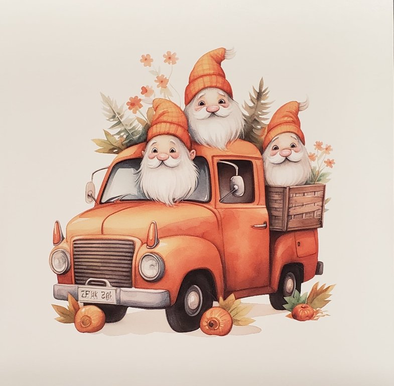 Gnomes on the Go Orange Vinyl Panel