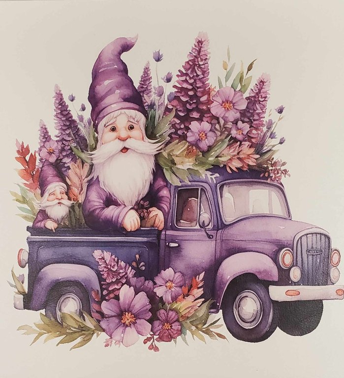 Gnomes on the Go Purple Vinyl Panel