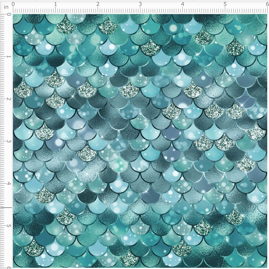 Aqua Silver Mermaid Scales WPC