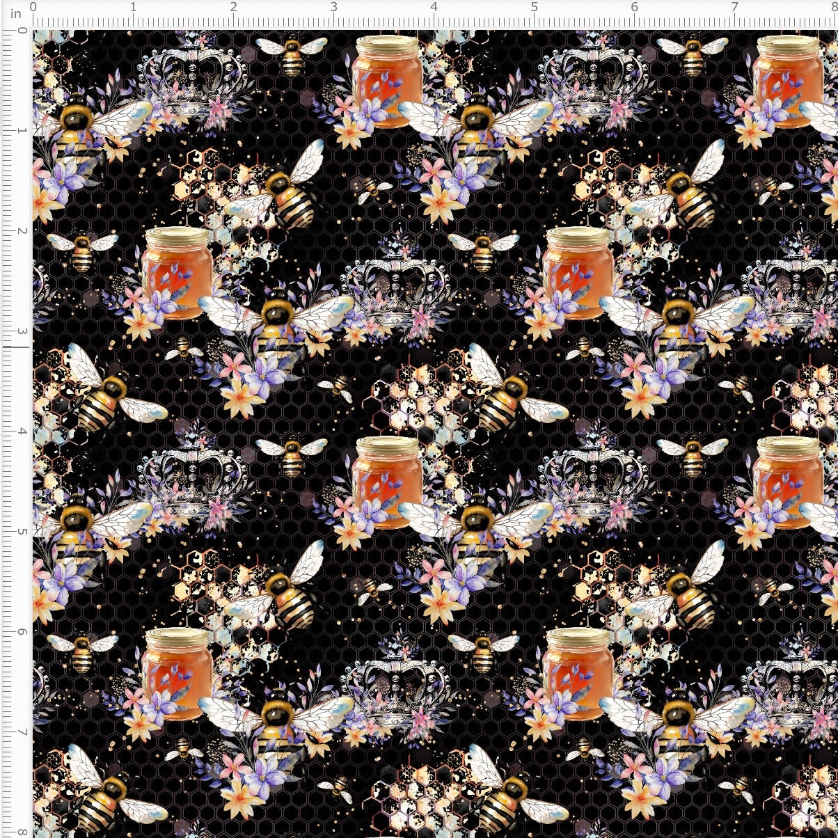 Royal Honeybees on Black WPC