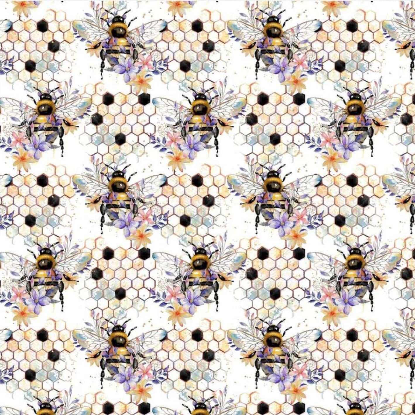 Bumblebees on White TPU/Clear Vinyl