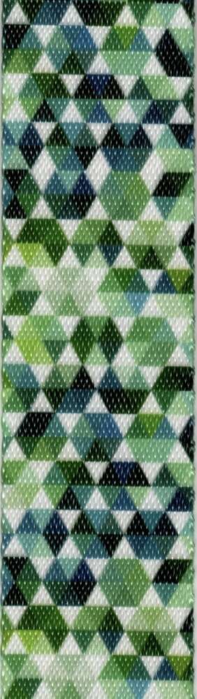 Blue and Green Faceted Hexagons 1.5" Webbing