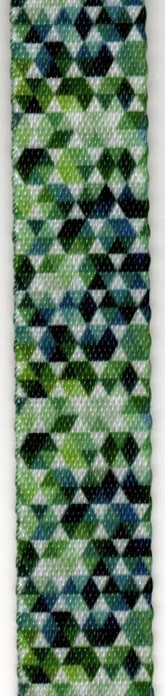 Blue and Green Faceted Hexagons 1" Webbing