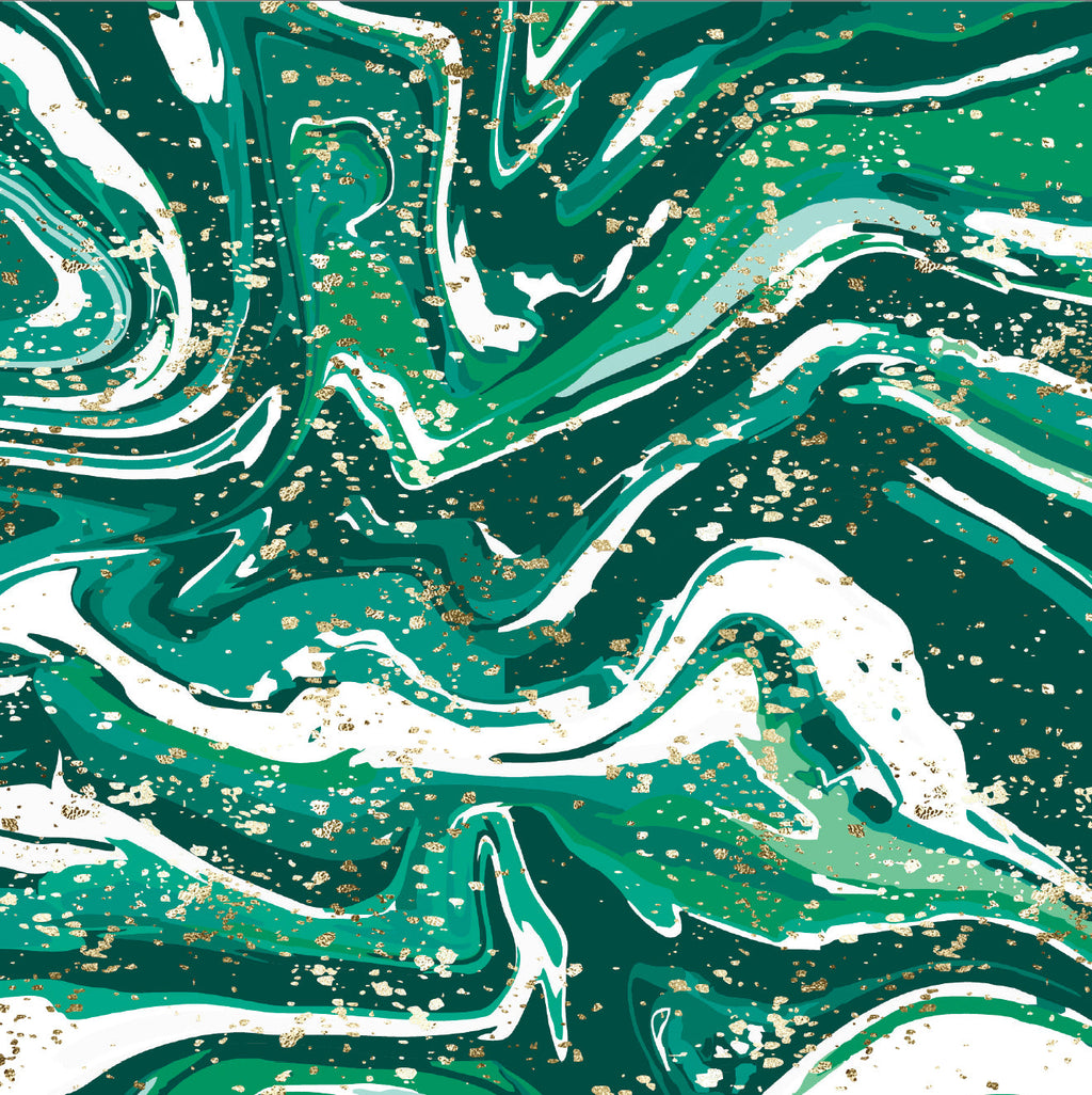 Marble in Emerald with Gold Glitter WPC