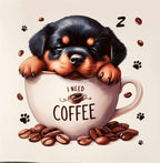 Need Coffee Pup Vinyl Panel
