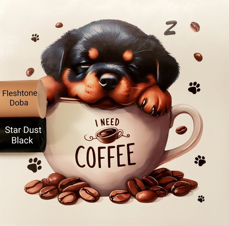 Need Coffee Pup Vinyl Panel