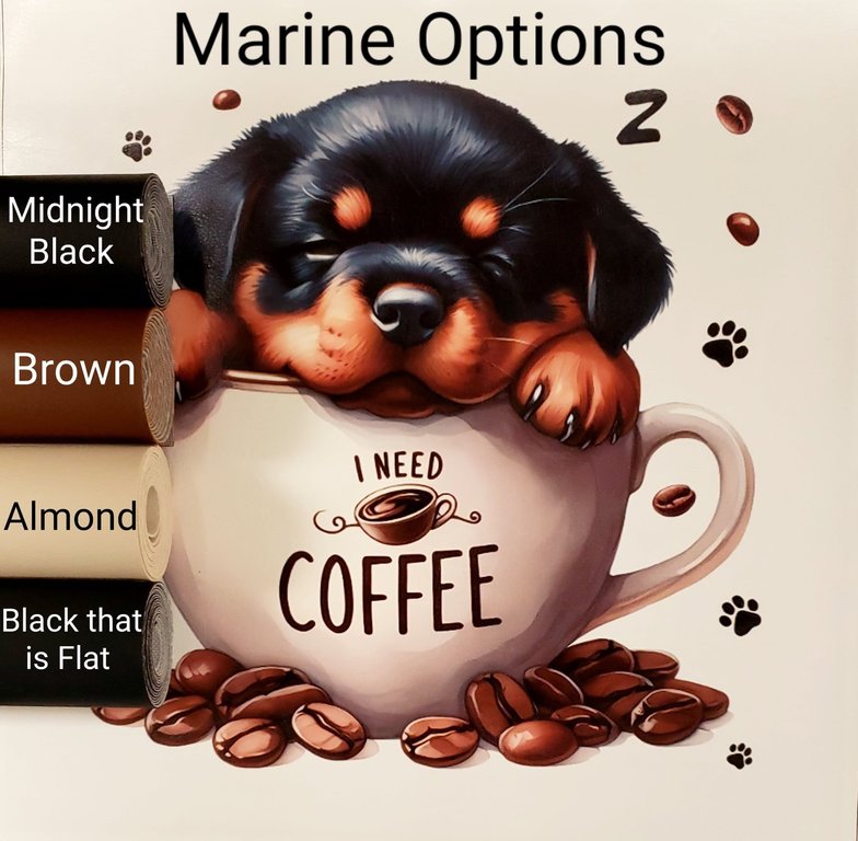 Need Coffee Pup Vinyl Panel