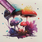 Neon Magic Mushroom #2 Vinyl Panel