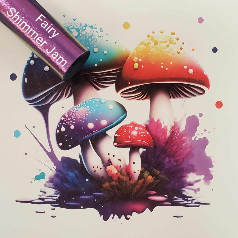 Neon Magic Mushroom #2 Vinyl Panel