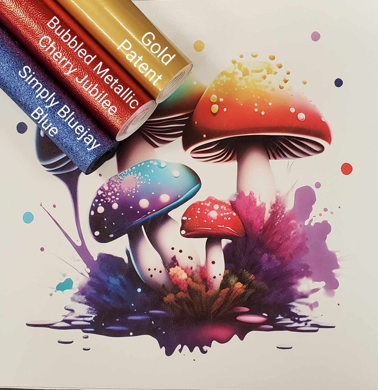 Neon Magic Mushroom #2 Vinyl Panel