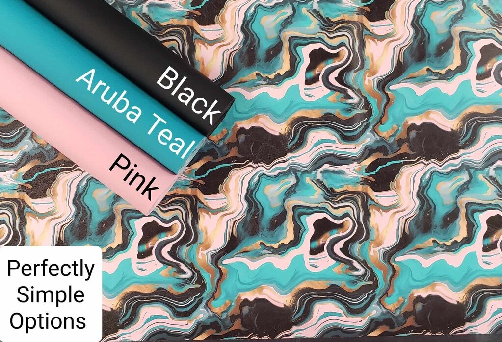 Pour Paint Teal and Black Vinyl