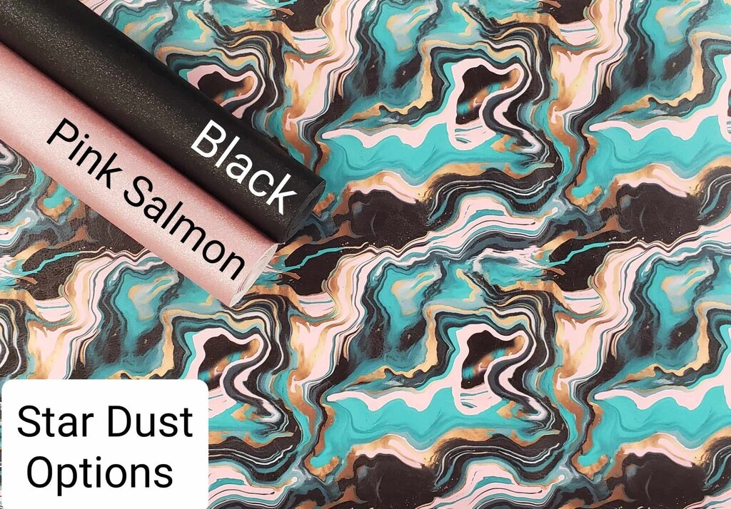 Pour Paint Teal and Black Vinyl
