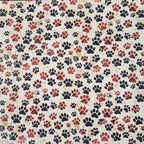 Paw Prints Black and Dark Red Vinyl