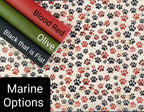Paw Prints Black and Dark Red Vinyl