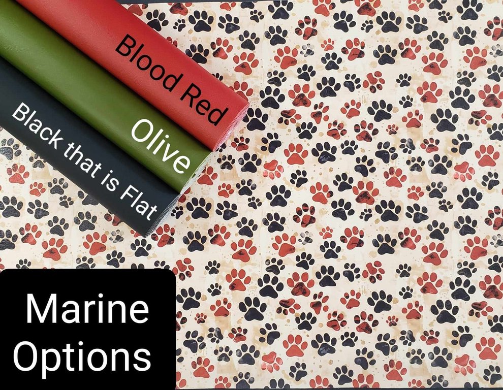 Paw Prints Black and Dark Red Vinyl