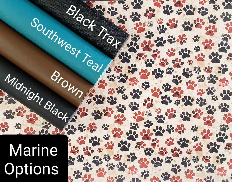 Paw Prints Black and Dark Red Vinyl