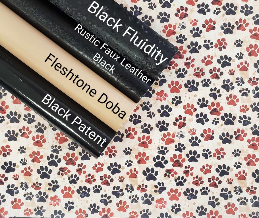 Paw Prints Black and Dark Red Vinyl