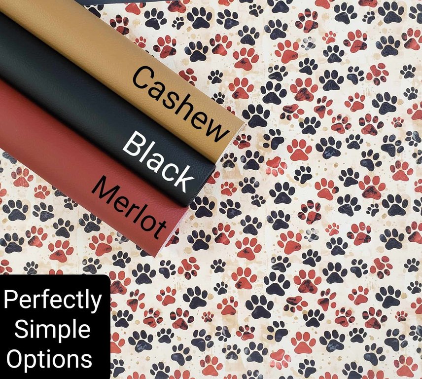 Paw Prints Black and Dark Red Vinyl