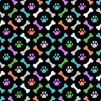 Paws and Bones on Black WPC
