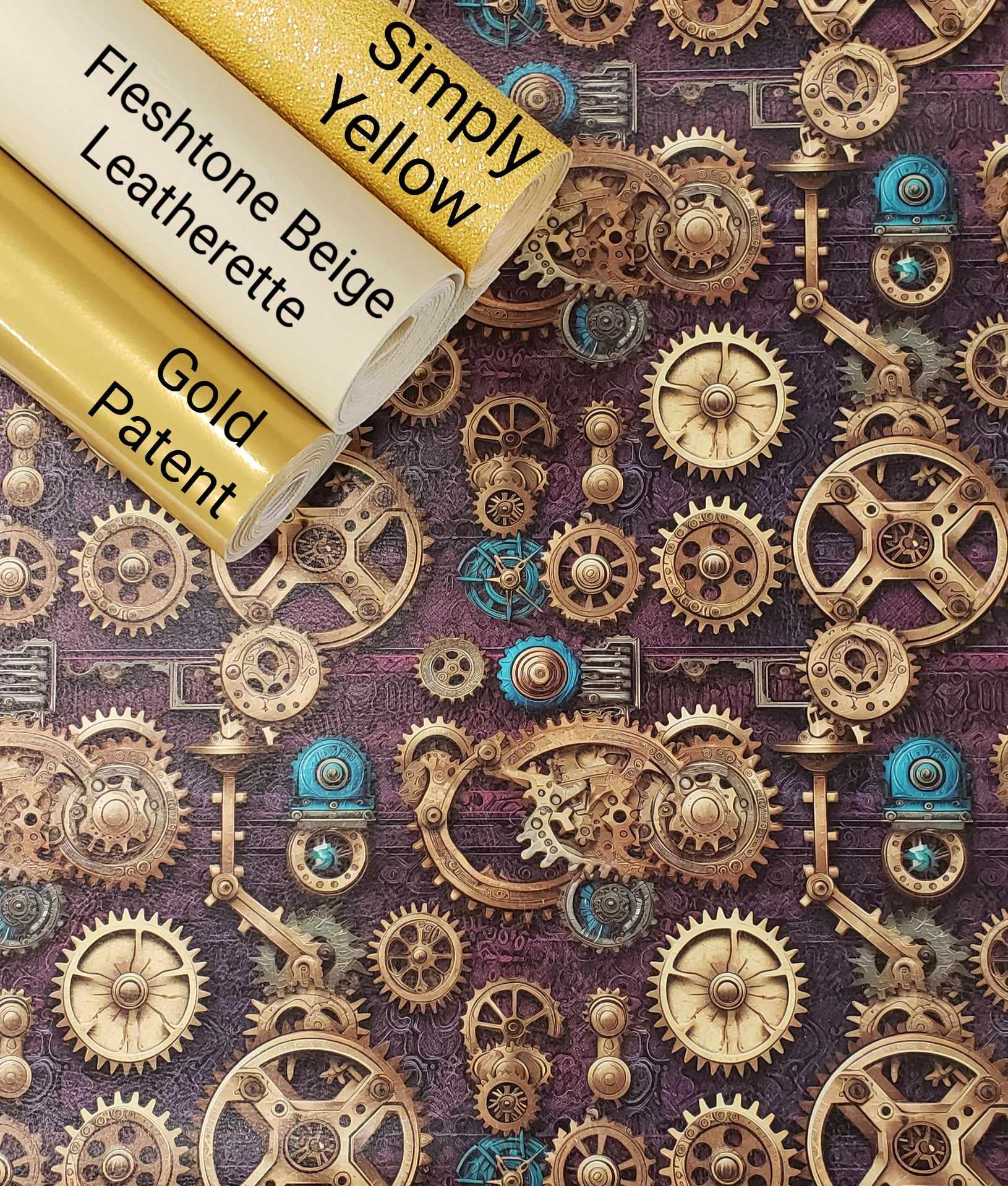 Purple Steampunk Gears Vinyl