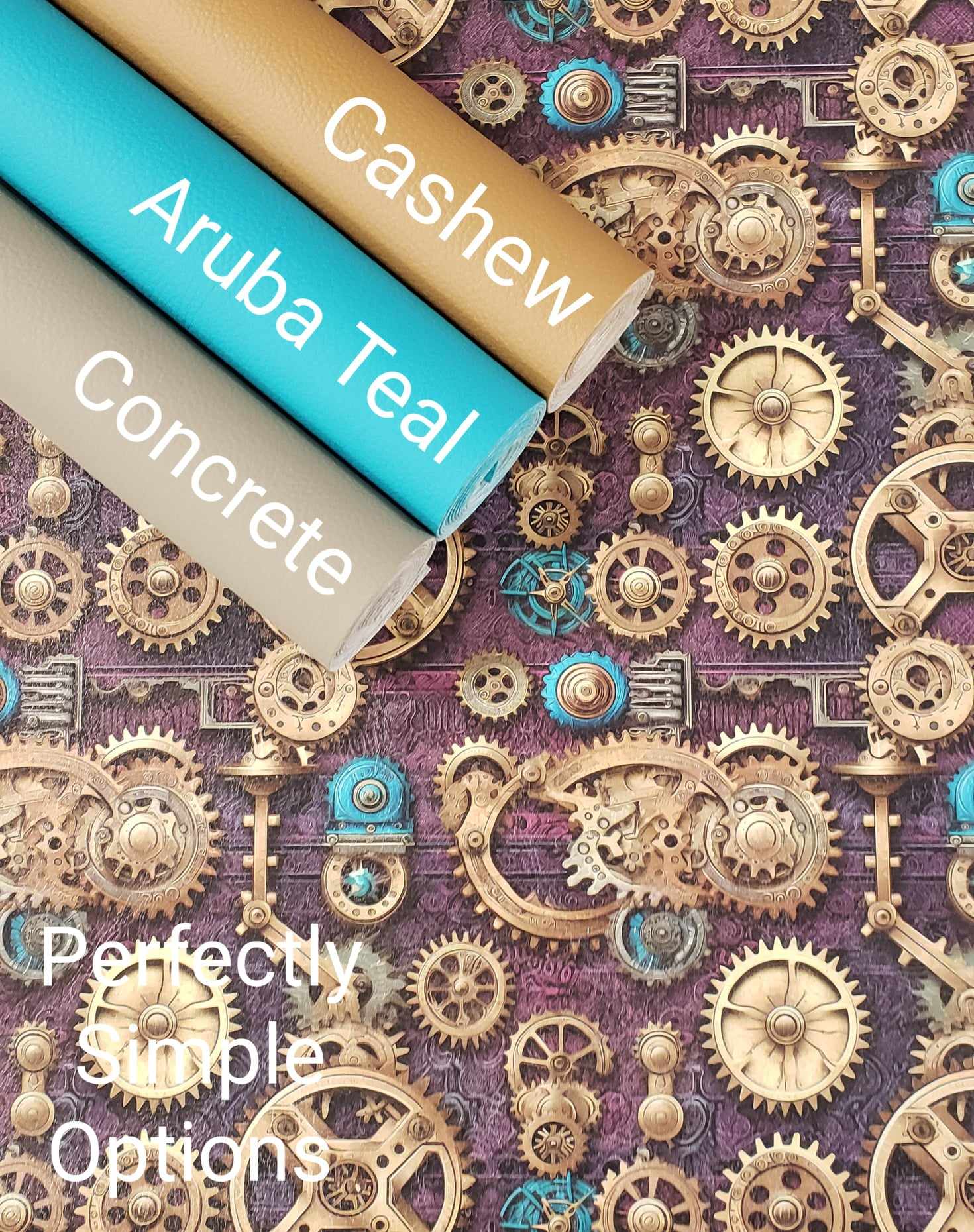 Purple Steampunk Gears Vinyl