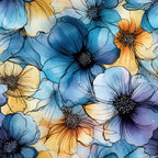 Subdued Blue Ink Flowers WPC