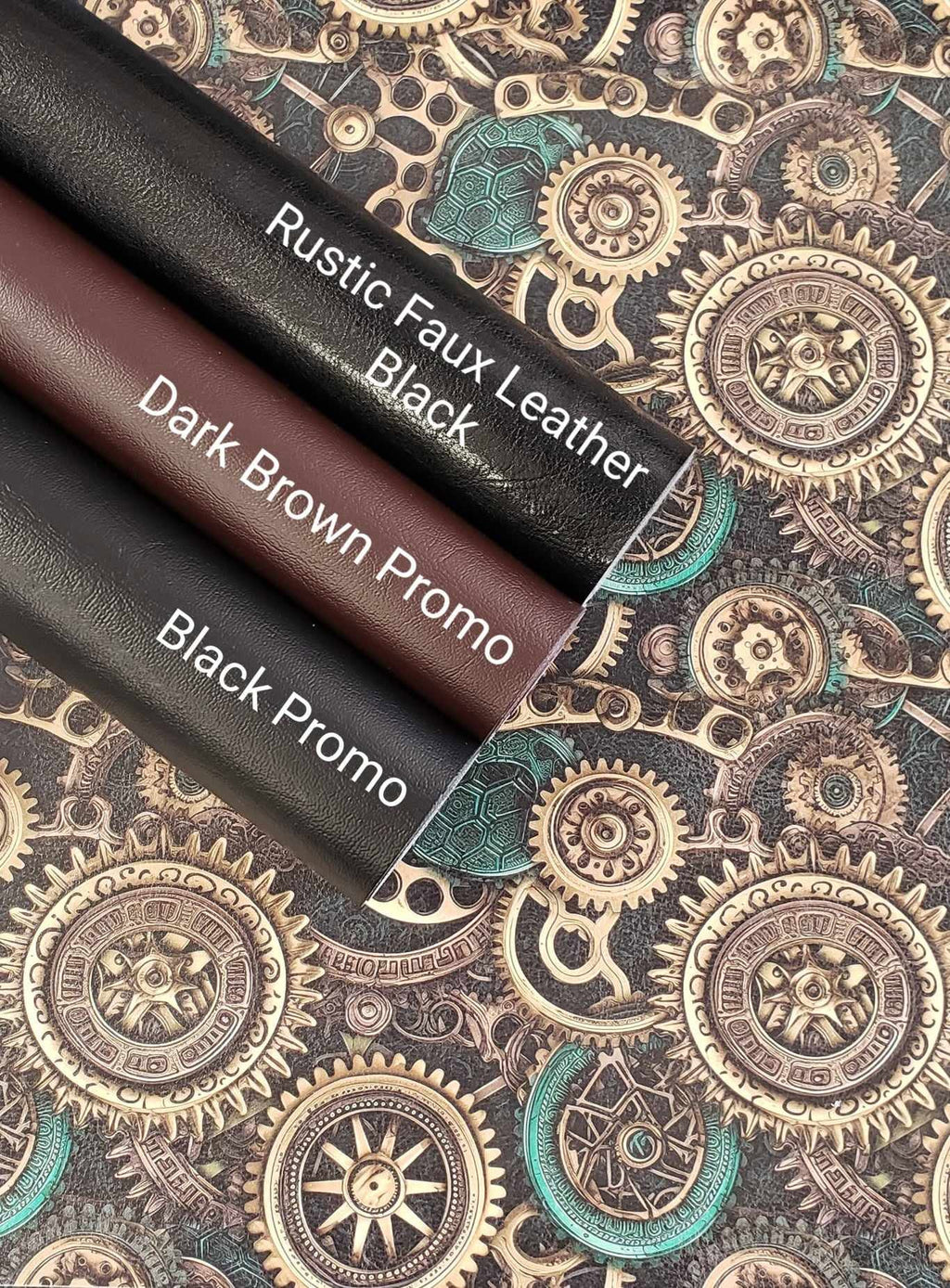 Teal Steampunk Gears Vinyl