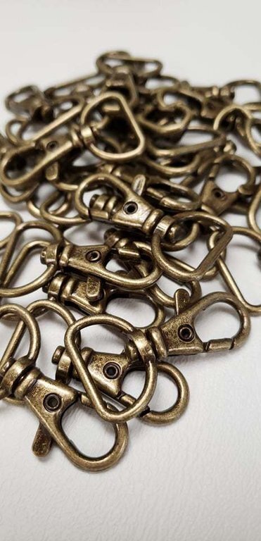 3/4 Inch Lobster Clasp ANTIQUE BRASS package of 10 pieces
