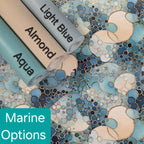 Blue Ocean Bubbles in Gold Vinyl