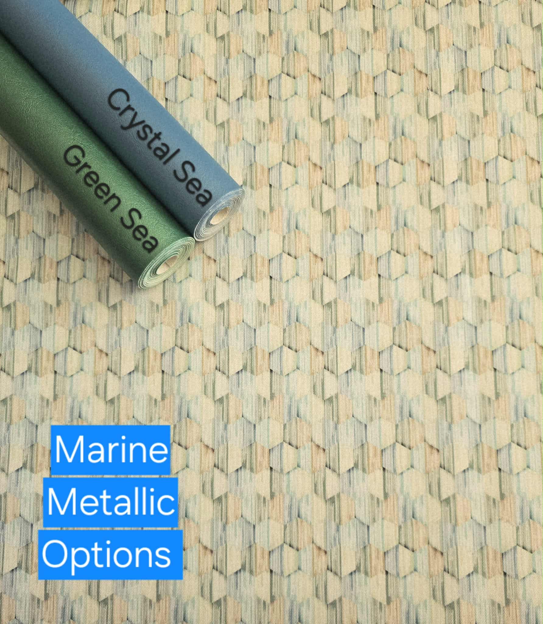 Painted Blue and Green Hexagons WPC