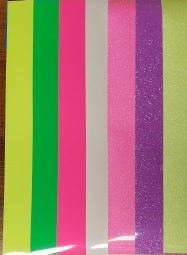 Neon and Glow in the Dark HTV  Starter Pack 7 Sheets 10" x 12" Sheet