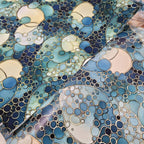 Blue Ocean Bubbles in Gold Vinyl
