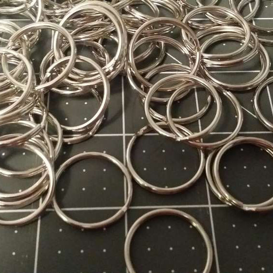 1 inch 24mm Split Ring SILVER Plated